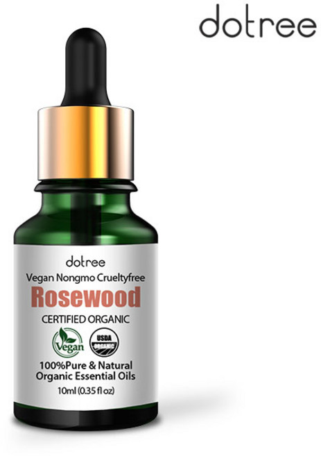 도트리 비건 유기농 로즈우드 퓨어 내추럴 아로마 에센셜 오일 100%, 1개, 10ml