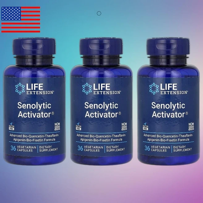 라이프익스텐션 세놀리틱 테아플라빈 아피제닌 퀘르세틴 엑티베이터 36정 3통, 3개 - 쿠팡