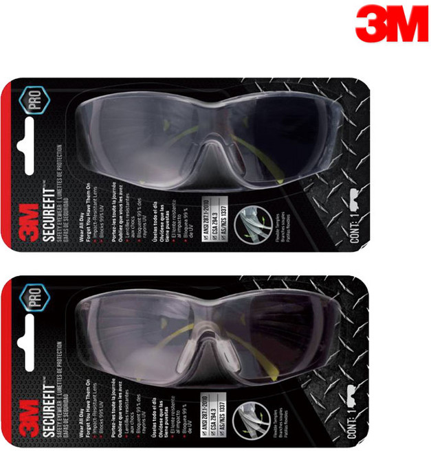 [오늘출고] 3M 안전고글 시큐어핏/작업용 보안경/충격방지고글/튐방지/눈보호고글, 미러, 1개