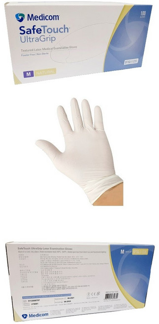 메디컴 세이프터치 의료용 학교 라텍스장갑 울트라그립 100매 1통, 1세트, M