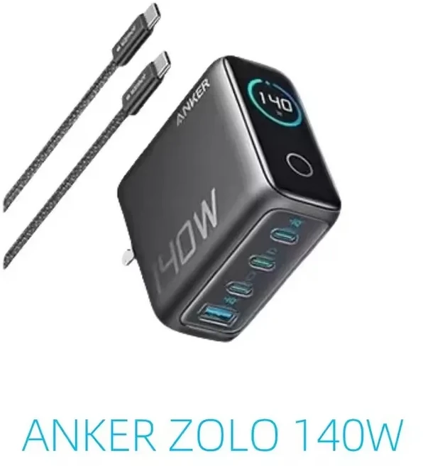 오리지널 Anker ZOLO 140W GaN 충전기 4포트 고속 충전 (1.5m 케이블 포함) 어른폰 맥북 프로 에어 어른패, 02 CN Plug Gray
