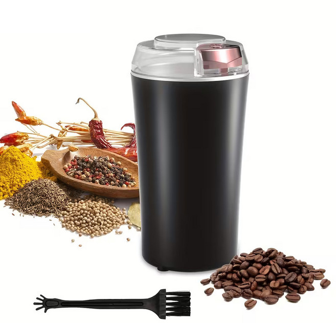 프리라이프 독일기술 소형 다목적 가정용 곡물 분쇄기 300ML 커피/고추/약재/잡곡/양념 그라인더 강력 믹서기, 블랙