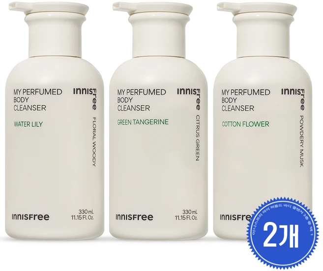 1+1이니스프리 마이 퍼퓸드 바디클렌저330ml 6종중택2, 330ml, 2개 - 쿠팡