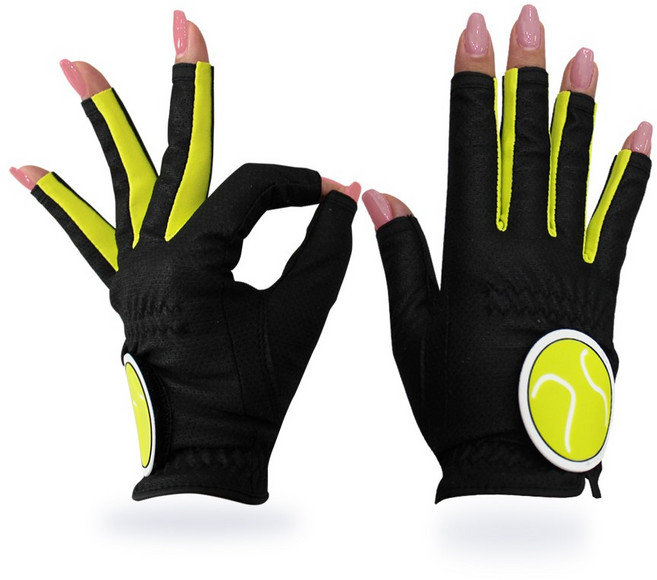 페르손 테니스 양손 장갑 스쿼시 골프 다용도 스포츠 장갑 미끄럼 방지, 블랙네온