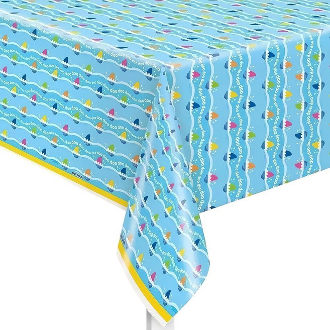 Unique 아기 상어 멀티컬러 오찬 냅킨 - 12.7cm(5인치) (16개 팩) 생생한 종이 냅킨 어린이 파티에 적합, Table Cover