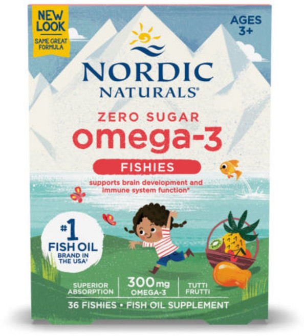 노르딕내츄럴스 노르딕 오메가 3 300mg 야미 투티 프루티, 36정, 1개