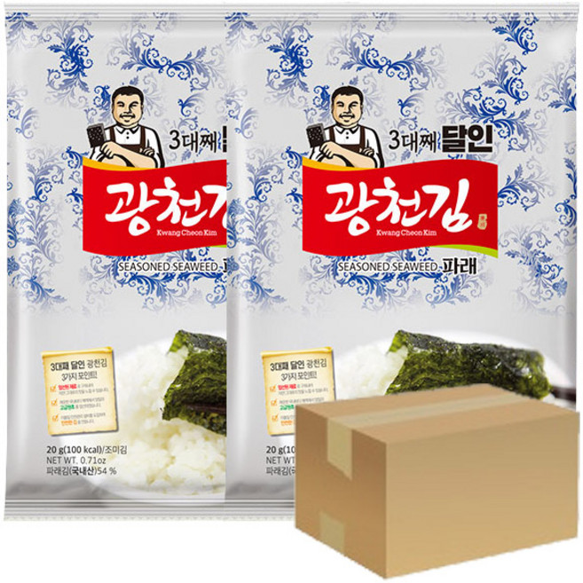 광천김 달인 파래 전장김, 20g, 10개