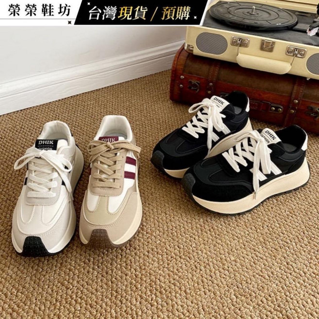 榮榮鞋坊 小白鞋女 休閒帆布鞋 增高老爹鞋 韓系運動鞋 百搭工作鞋 BN002