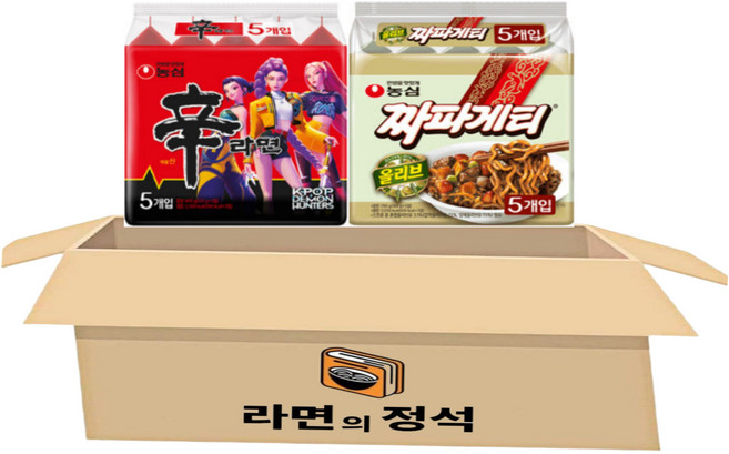 [라면의정석] 봉지 라면 세트 2종 (신라면 5입 +짜파게티 5입) 인기라면4종, 1세트