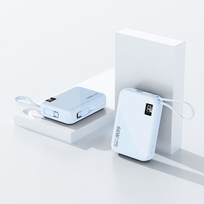 20000mah 대용량 보조배터리 66W 고속충전 강력 흡착 맥세이프보조배터리 항공표준, 파란색