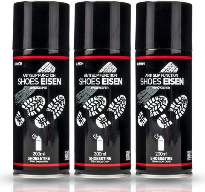 케이모터스 뉴슈젠 슈즈&타이어 스프레이체인 신발 차량 타이어 공용, 3개, 200ml
