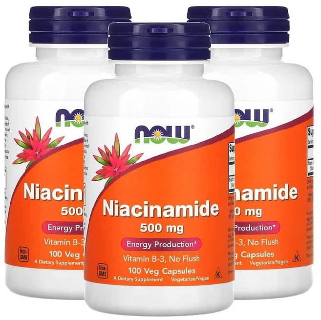 나우푸드 나이아신아마이드 500mg 캡슐, 3개, 100정 - 쿠팡