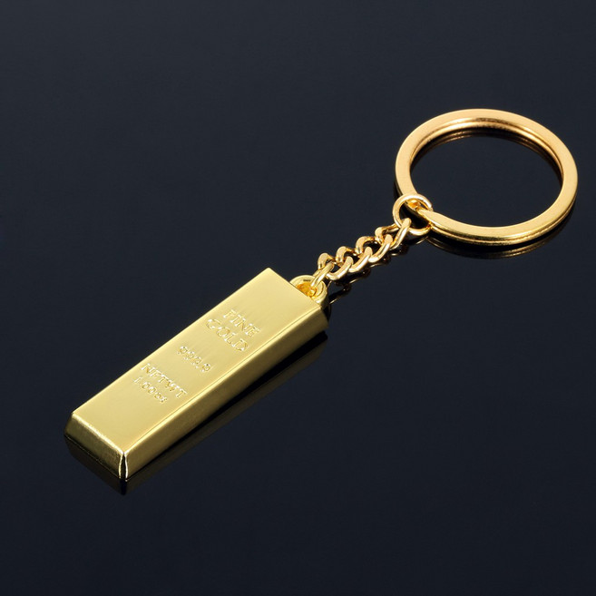 金條 金磚 造型 鑰匙圈( 生日禮物 禮品 包包掛飾 手機吊飾 喜氣 贈品 拜年 新年禮物), 1個, 金色