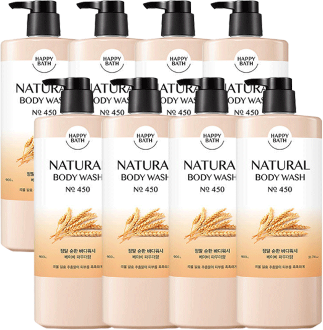해피바스 순한 바디워시, 900g, 8개