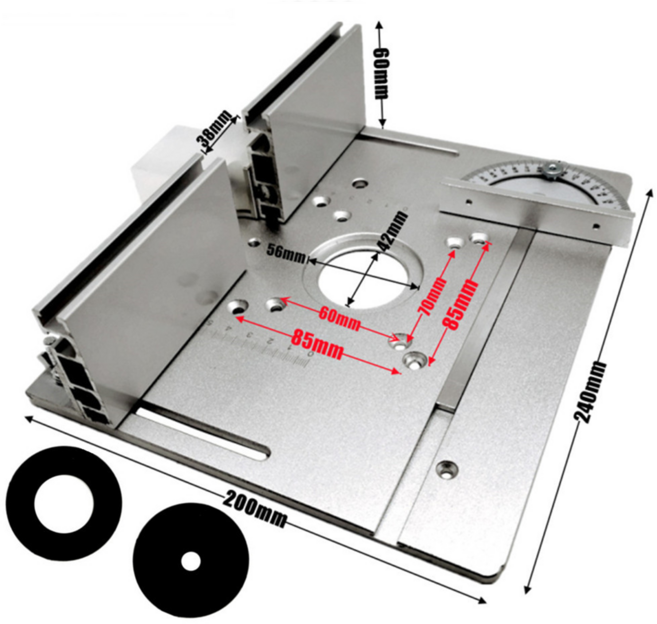 다기능 라우터 테이블 삽입 플레이트 합금 목공 벤치 마이터 게이지 가이 슬라이딩 브래킷 트리머 기계, 1) Set A