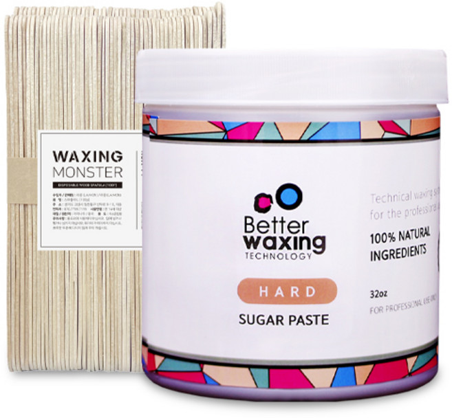 베럴왁싱 짧고 거친모발용 슈가링 하드 왁스 950g + 왁싱몬스터 스파츌라 L 100개입, 1개