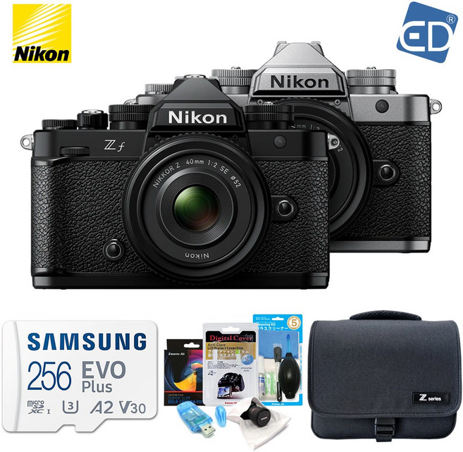 니콘정품 Z f + Z 40mm F2 SE KIT 실버 / 256G+가방풀패키지 /ED, 01 Z f + 40mm /256G+가방풀패키지