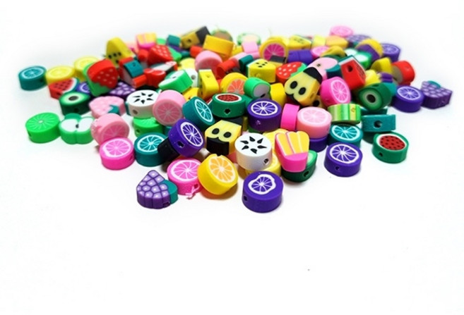 과일폴리머비즈 약100개 비즈공예재료 팔찌만들기 과일모형 비즈재료, 단품