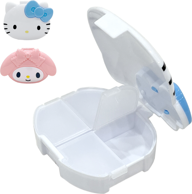 일본 다이소 산리오 헬로키티&마이멜로디 알약통 케이스 세트, 1개, 헬로키티&마이멜로디 세트