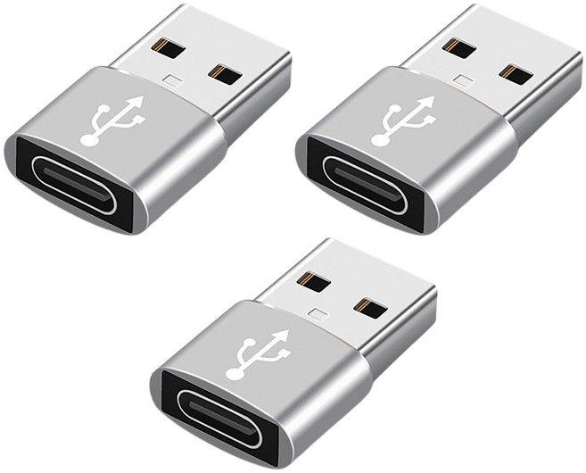 스마트IG C 타입 to USB A 고속 변환 젠더, 2cm, 실버, 3개