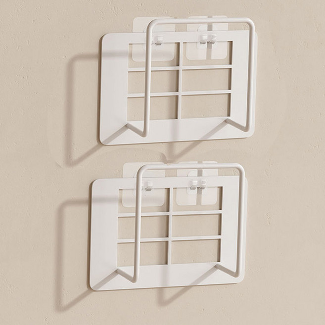 제로앤나인 공유기 정리대 2P 무타공 셋톱박스 거치대, 1세트, 화이트2P