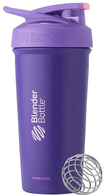 BlenderBottle Strada Stainless Steel 24oz 단백질 셰이커 블렌더 병 용량 710ml 메모리 590ml 바이올렛 BBSTS24-VT, 1개, 1ml, 상세페이지 참조