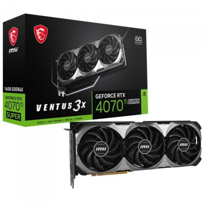 MSI 지포스 RTX 4070 Ti SUPER 벤투스 3X 블랙 OC D6X 16GB 중고