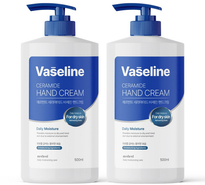 1+1 메르헨트 바세린 세라마이드 대용량 핸드크림 500ml 핸드로션 고보습 향좋은 퍼퓸, 2개