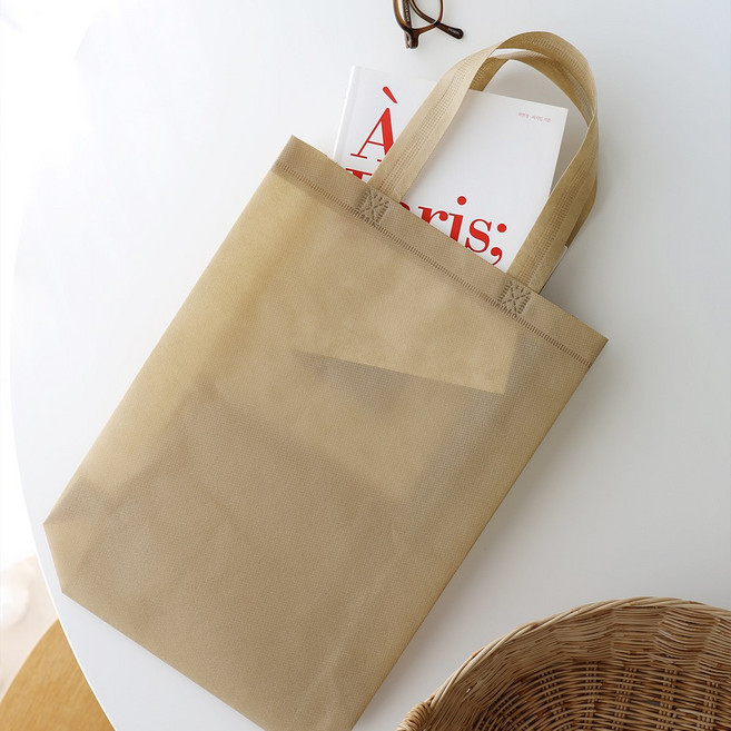 도톰하고 튼튼한 아트퓨어 프리미엄 부직포가방 M자 세로형 6가지색상 소형 중형 대형 3종사이즈 인쇄가능 대량제작, 1개, 모카