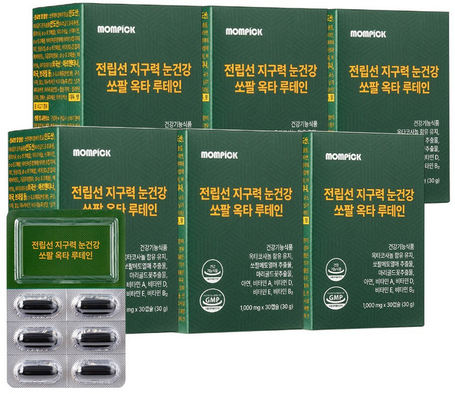 전립선 건강 쏘팔메토 옥타코사놀 루테인 눈 건강 지구력 남성 영양제 쏘팔매토 소팔매토 맘픽, 6개, 30회분