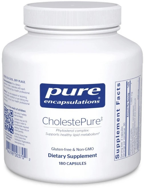 Pure Encapsulation Encapsulations CholestePure Supplement 퓨어인캡슐레이션 콜레스트퓨어 피토스테롤 콤플렉스 글루텐프리 Non GMO 효소기능보조 영양제 180정, 1개 - 쿠팡