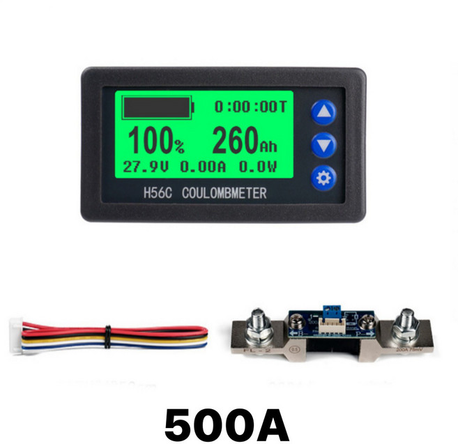 배터리 잔량측정 잔량계 적산계 쿨롱메타 500A, 블랙, 1개