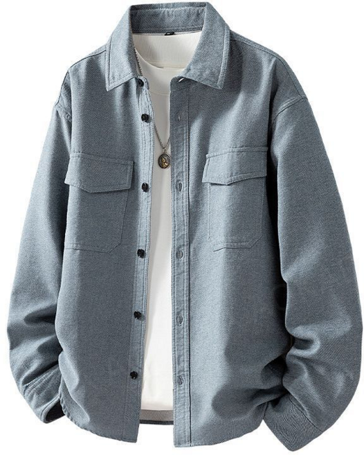 AOKADA 남성 봄 가을 캐주얼 도톰 청셔츠 데님 셔츠