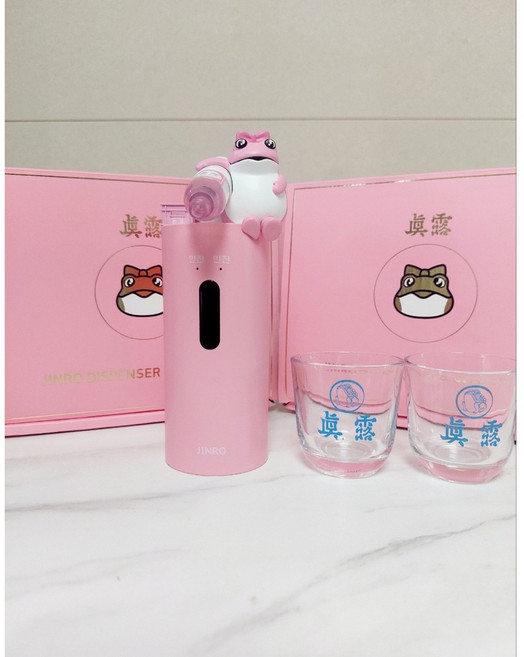 [진로소주잔 2개포함]진로 핑크두꺼비 소주 디스펜서 글라스 기프트세트 두껍상회, 1개