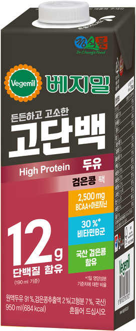 정식품 고단백두유 베지밀, 950ml, 12개