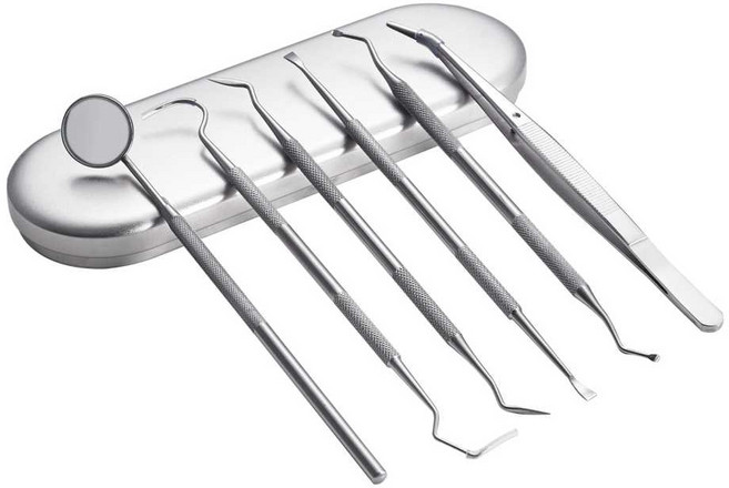 치과 스켈러 치과용탐침 치석 픽아웃 갈고리 익스플로러 입속거울 제거, 4. 호미형 청소기, 1개