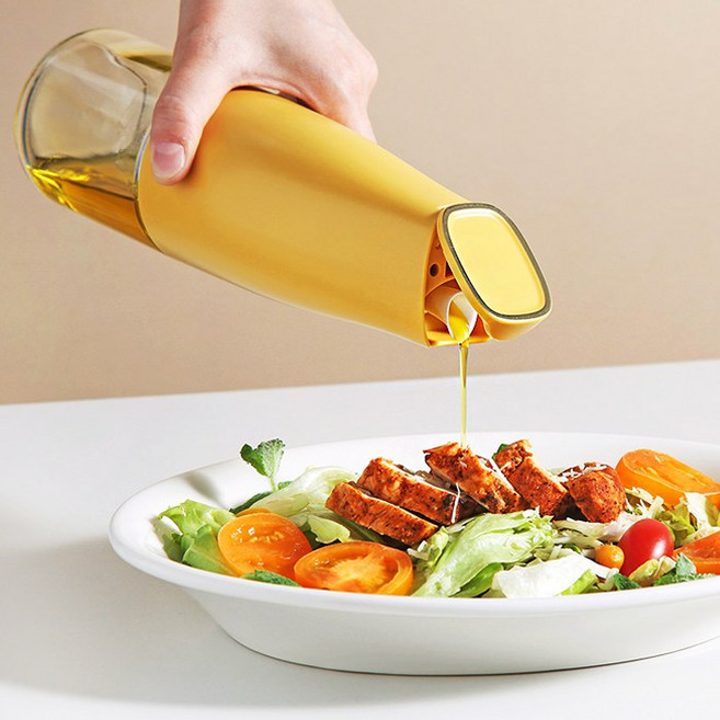 원터치 간편 유리 오일병 간장 소스병 (만능간장병 식초병 드레싱병) 500ml, 화이트, 1개