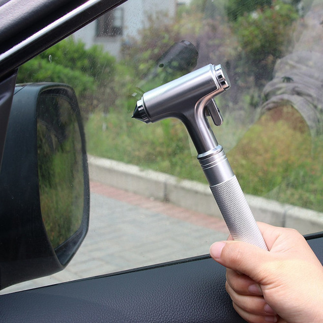 하루네 비상탈출 차량용 안전벨트 컷터 기능 해머망치 1개 실버 색상, 은색계열