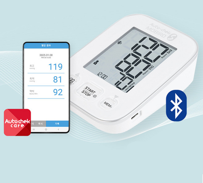 모비로S 혈압계 팔뚝형 가정용 혈압측정기 블루투스 혈압계, 1개, TMB-2284-B
