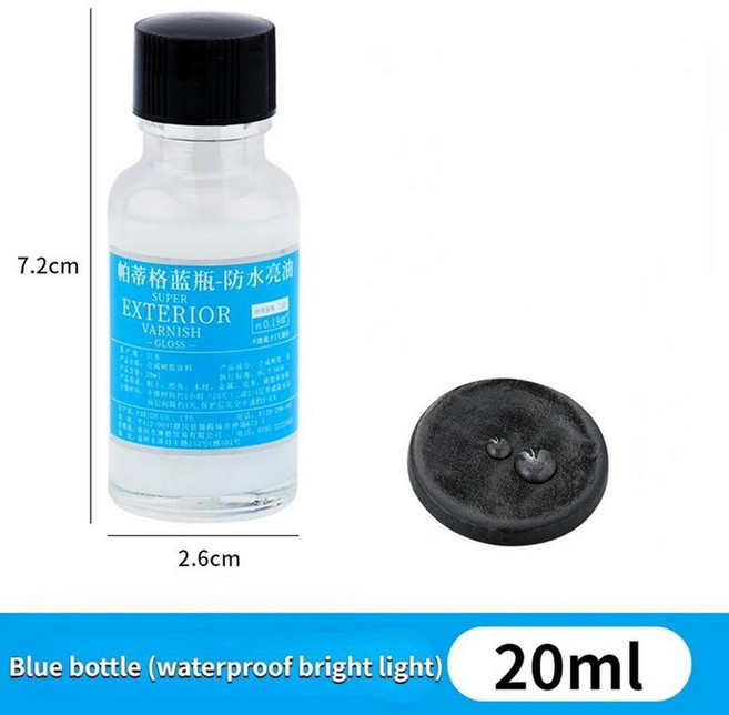 세라믹 슈퍼 브라이트 오일 클레이 매트 보호제 인형 모델 모형 애니메이션 캐릭터 수공예품 방수 글레이징 재료, 1개, 10. 20ml blue bottle