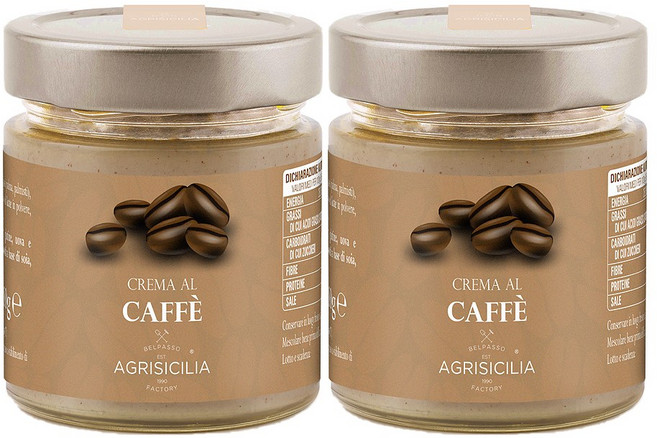 이탈리아 아그리시칠리아 Agrisicilia caffe coffee jam 커피 에스프레소 크림 스프레드, 2개, 200g