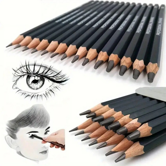 휴보그 스케치 드로잉 미술연필 세트, 1세트, 2H~8B