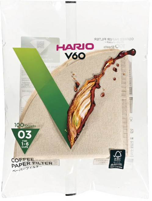 HARIO V60 咖啡濾紙 03 尺寸 100張, 1個, 100個