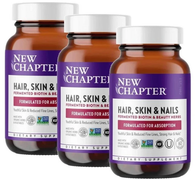 뉴챕터 헤어 스킨 네일 비오틴 뷰티 허브 캡슐 New Chapter Hair Skin Nails, 60정, 3개 - 쿠팡