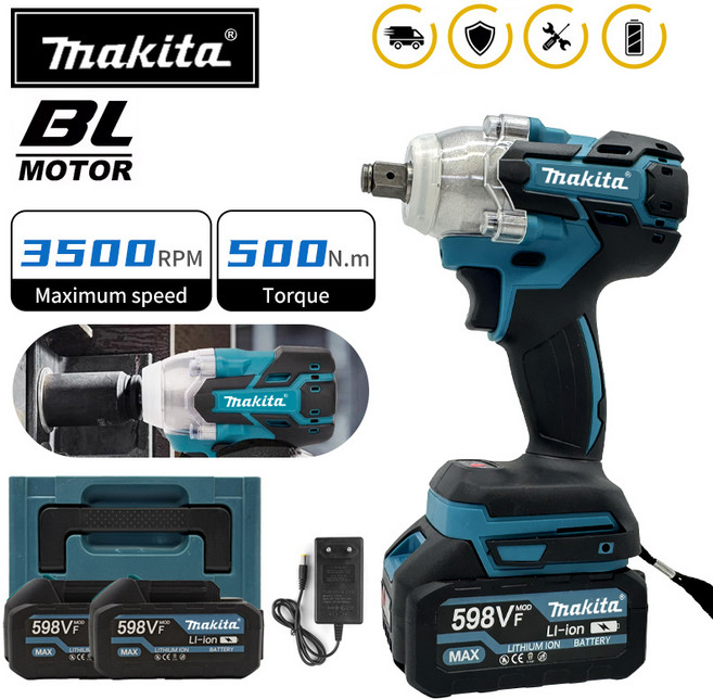 Makita DTW600 도구 임팩트 렌치 기계 18V 배터리 용 브러시리스 무선 전기 고 토크 충전식, [01] 옵션1