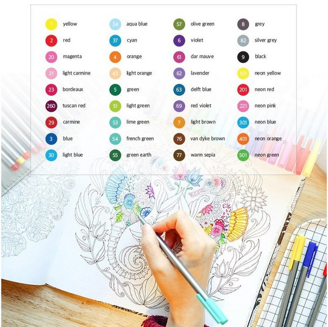 스테들러] Triplus fineliner 334 화인라이너트리플러스 0.3mm낱색색상옵션선택, 10개, 334- 62
