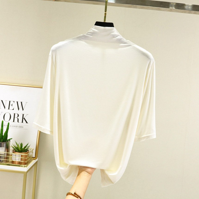 여성 모달 목폴라 5부 이너 티셔츠