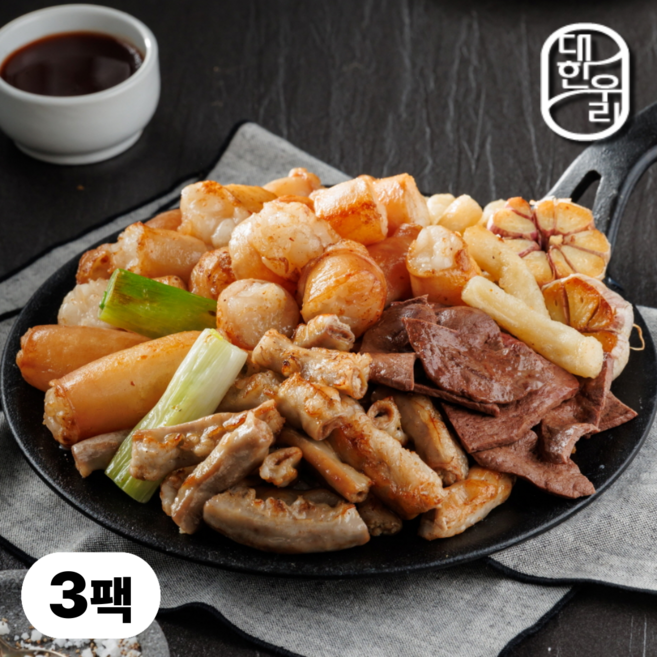 대한우리 한우 소곱창 대창 염통 모음, 3개, 400g