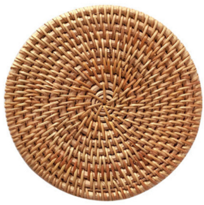 라탄 원형 홈카페 티 코스터 컵받침 5개 세트