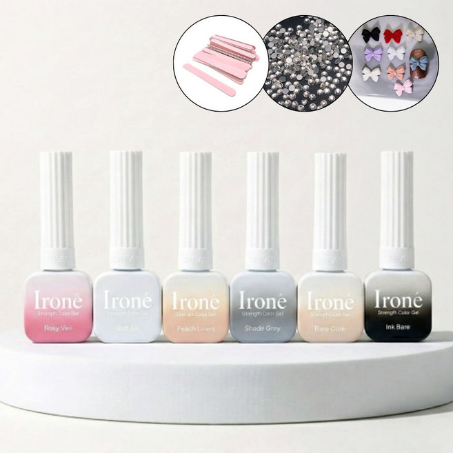 아이로네 베어쉐이드 스트랭스 시럽젤네일 컬러+파츠 30알, 1개, 10g, 로지베일